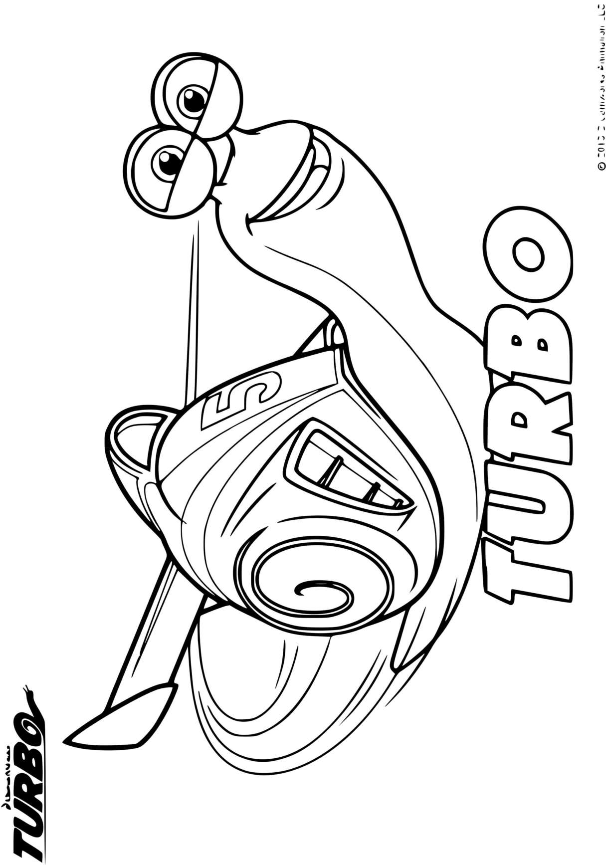 Coloriage Turbo Escargot Rapide De Dreamworks - Escargot à imprimer