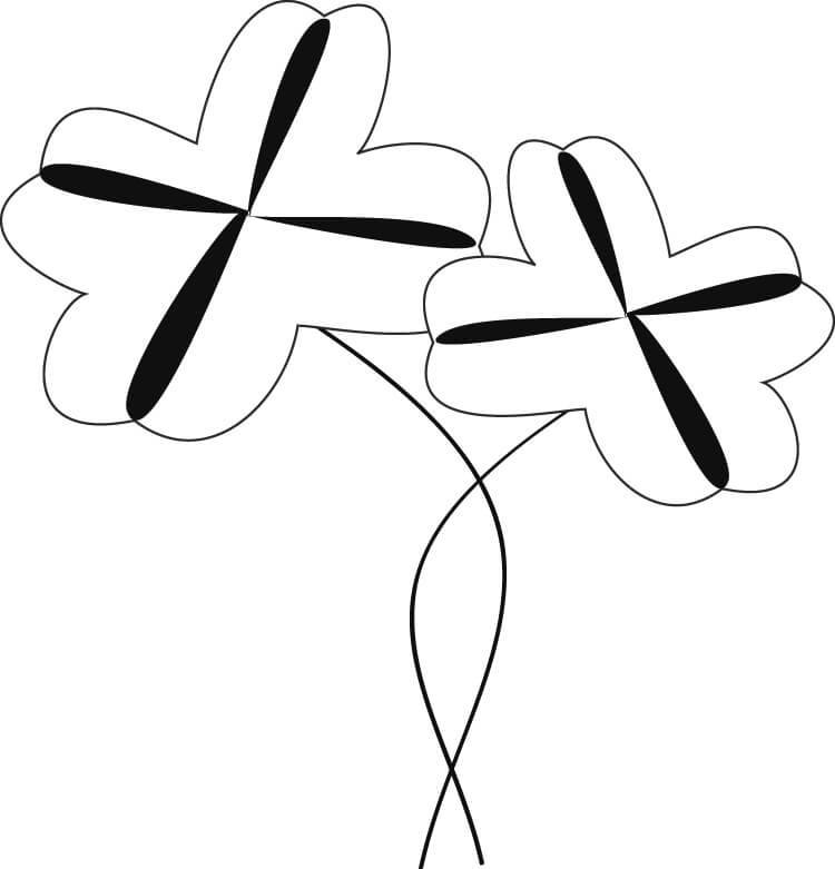 Coloriage Two Shamrocks - Saint Patrick à imprimer