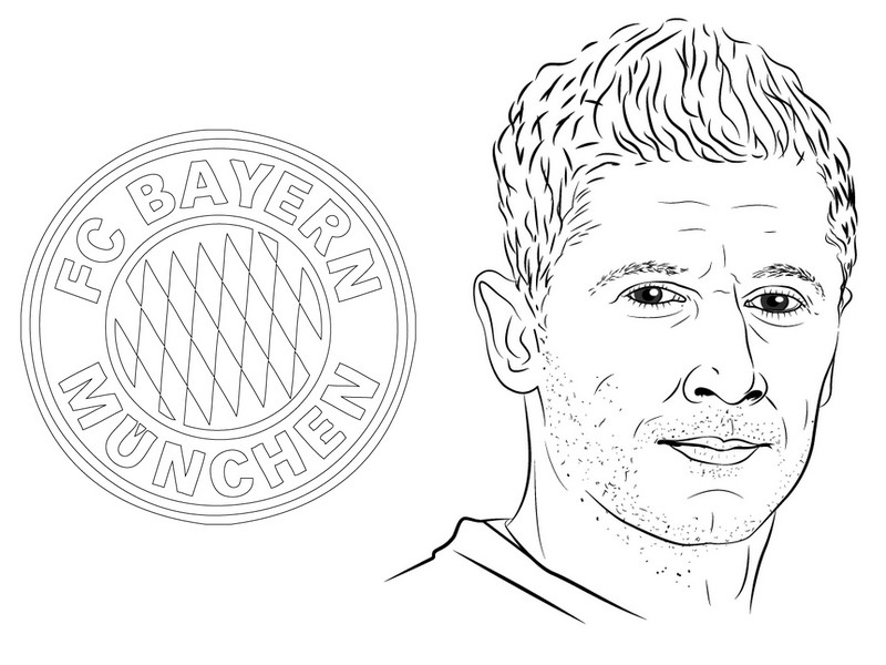 Coloriage Uefa Champions League 2020 Bayern Robert Lewandowski - Foot à imprimer