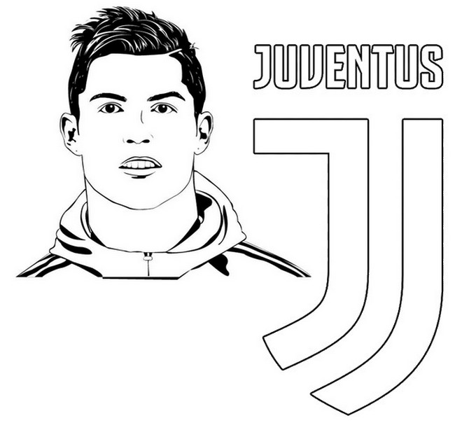 Coloriage Uefa Champions League 2020 Cristiano Ronaldo Fc Juventus - Foot à imprimer