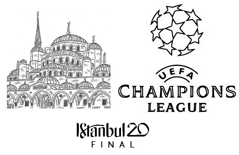 Coloriage Uefa Champions League 2020 Final Istanbul - Foot à imprimer