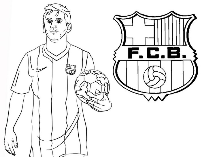 Coloriage Uefa Champions League 2020 Lionel Messi Fc Barcelona - Foot à imprimer