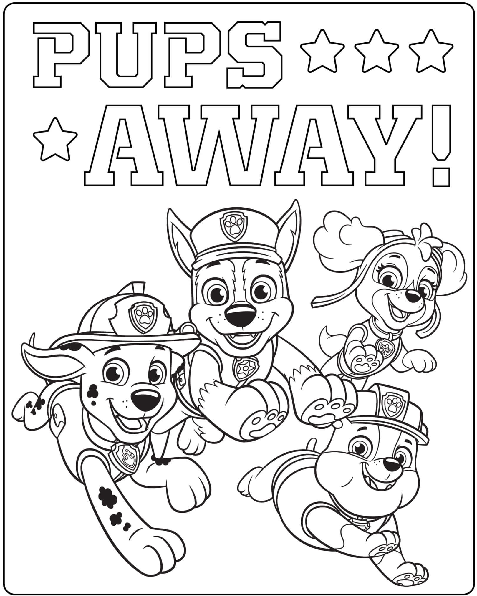 Coloriage Ultime Pat Patrouille Pups Away - Pat patrouille à imprimer