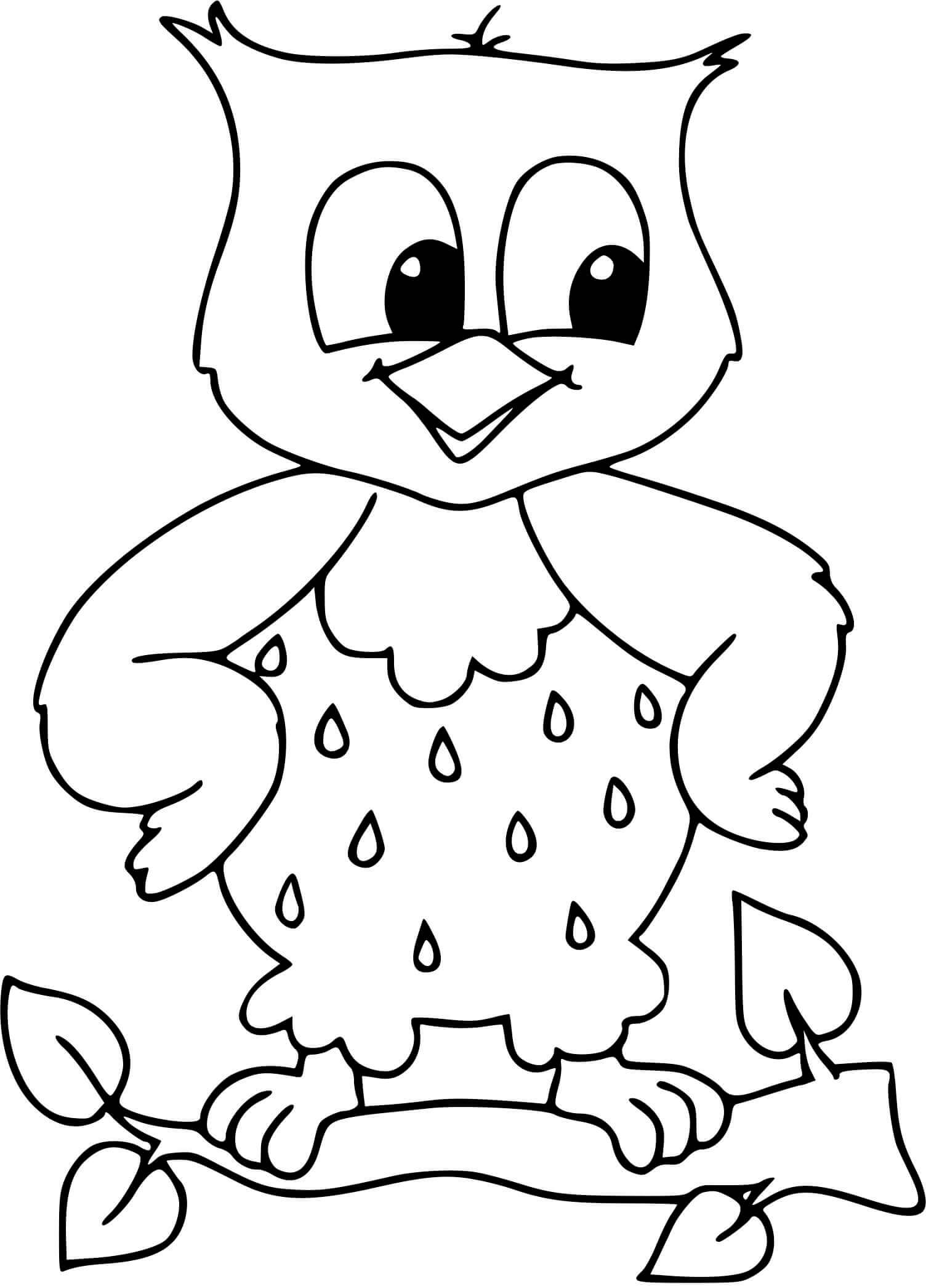 Coloriage Un Chouette Deplumee - Chouette à imprimer