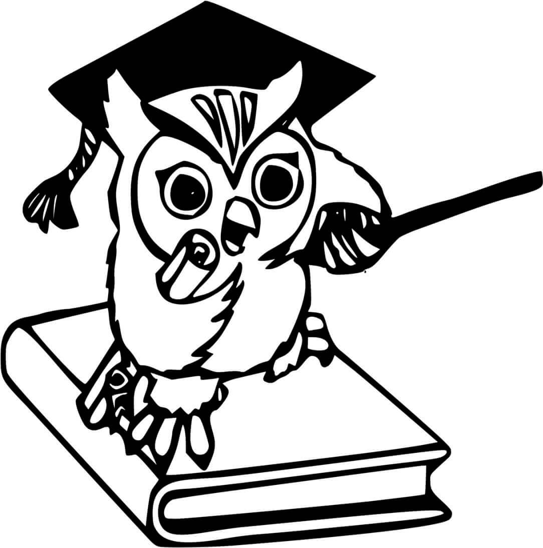 Coloriage Un Chouette Diplome - Chouette à imprimer