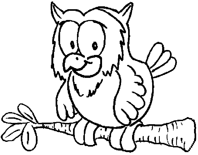 Coloriage Un Chouette Hibou Sur Une Branche D'Arbre - Arbre à imprimer