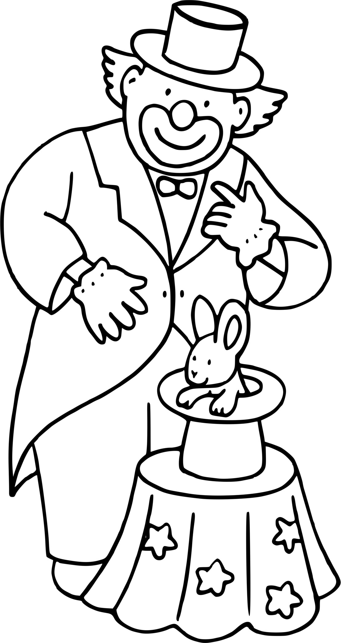 Coloriage Un Clown Magicien - Clown à imprimer