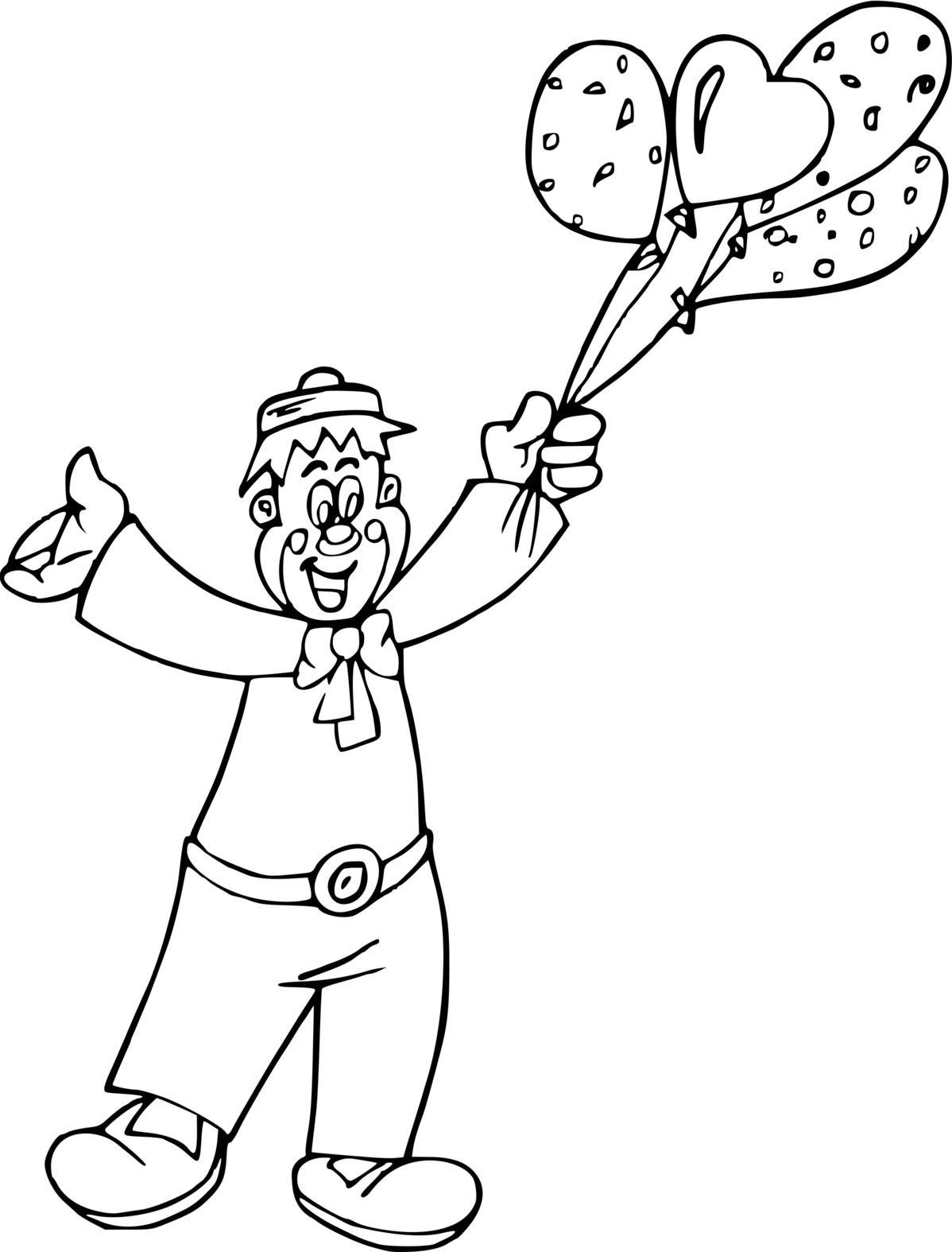 Coloriage Un Clown Qui Vend Des Ballon - Clown à imprimer