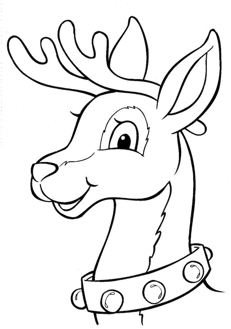 Coloriage Un Des Huits Renns Du Père Noël - Renne de Noël à imprimer