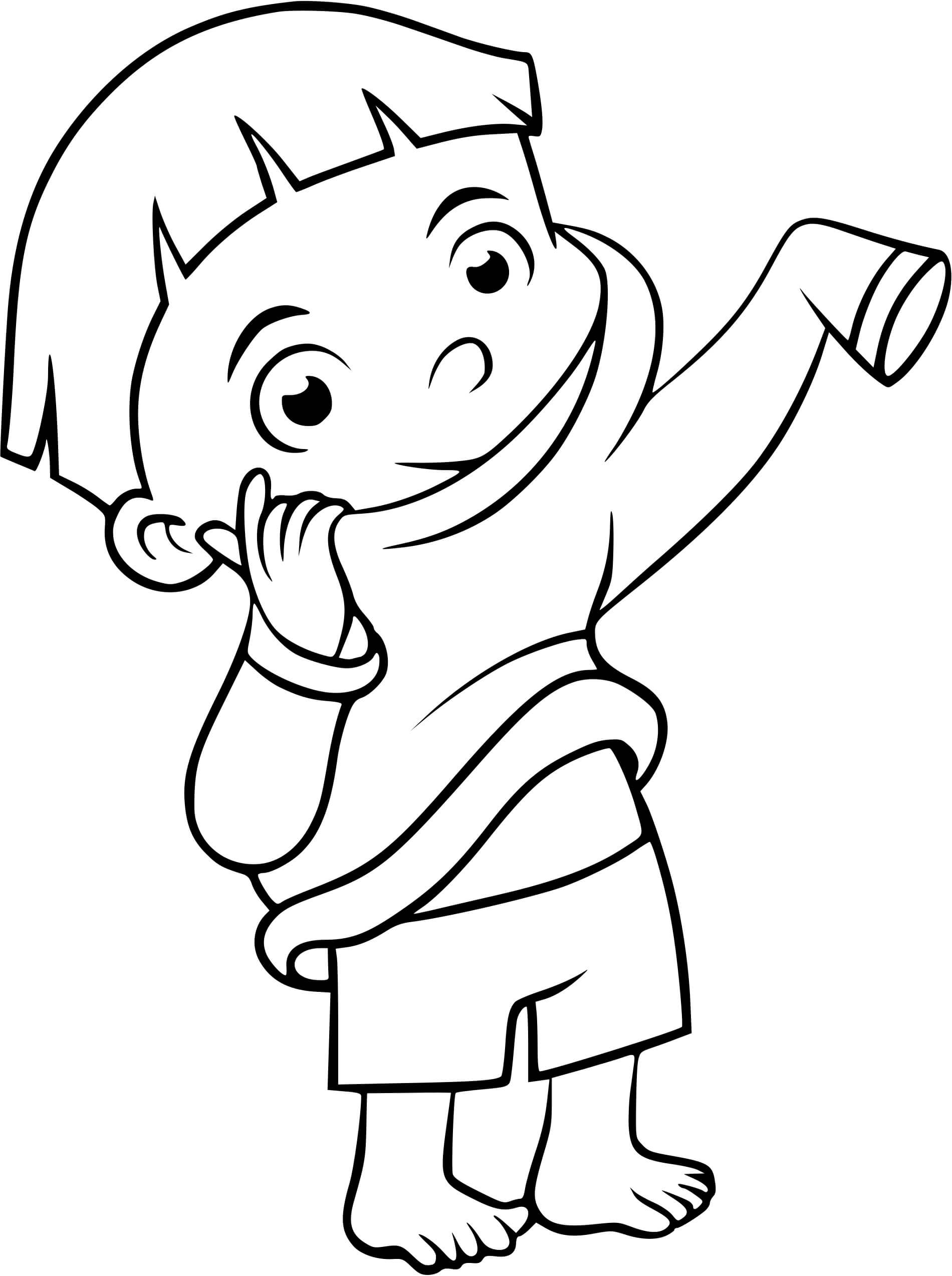 Coloriage Un Enfant Met Son Pyjama Pour Se Preparer A Dormir - Enfants à imprimer
