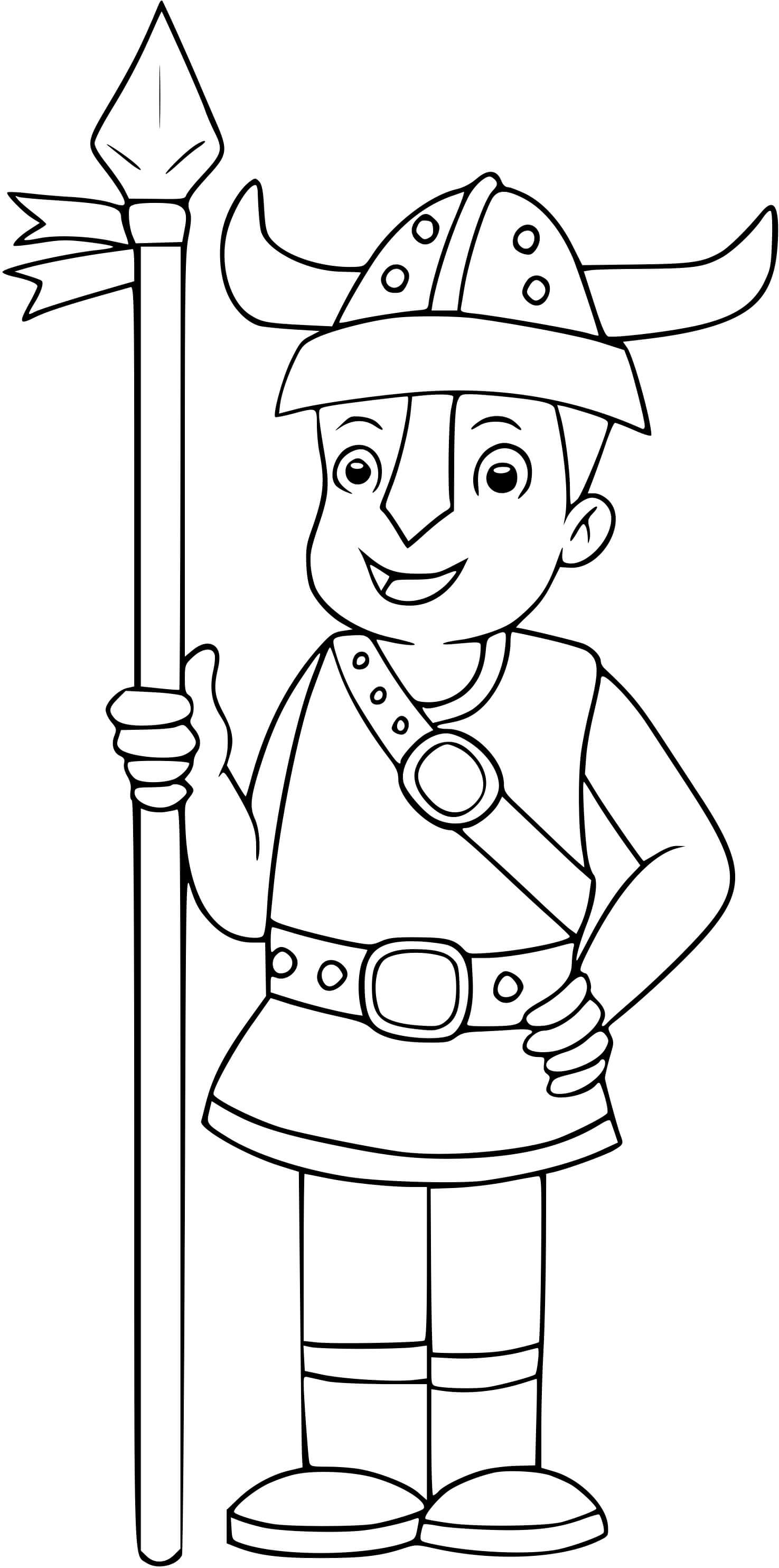 Coloriage Un Enfant Se Déguisé En Soldat Viking - Enfants à imprimer