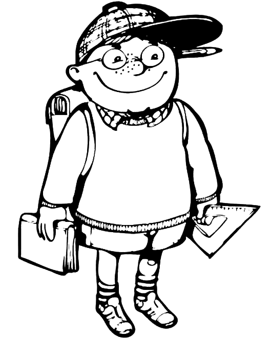 Coloriage Un Garçon Qui Va A L'École - École à imprimer