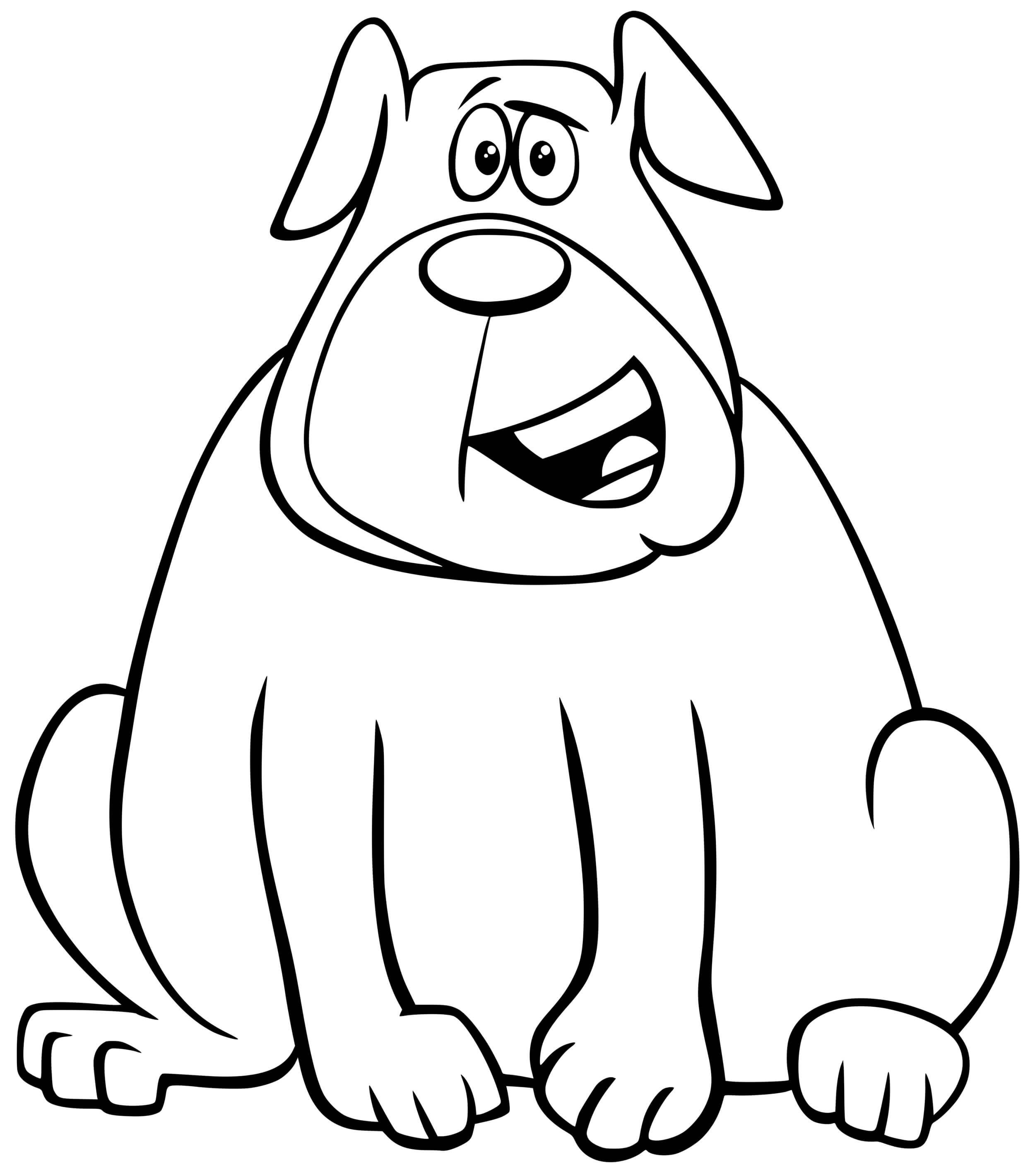 Coloriage Un Gros Chien Rempli D'amour Et De Tendresse - Chien à imprimer