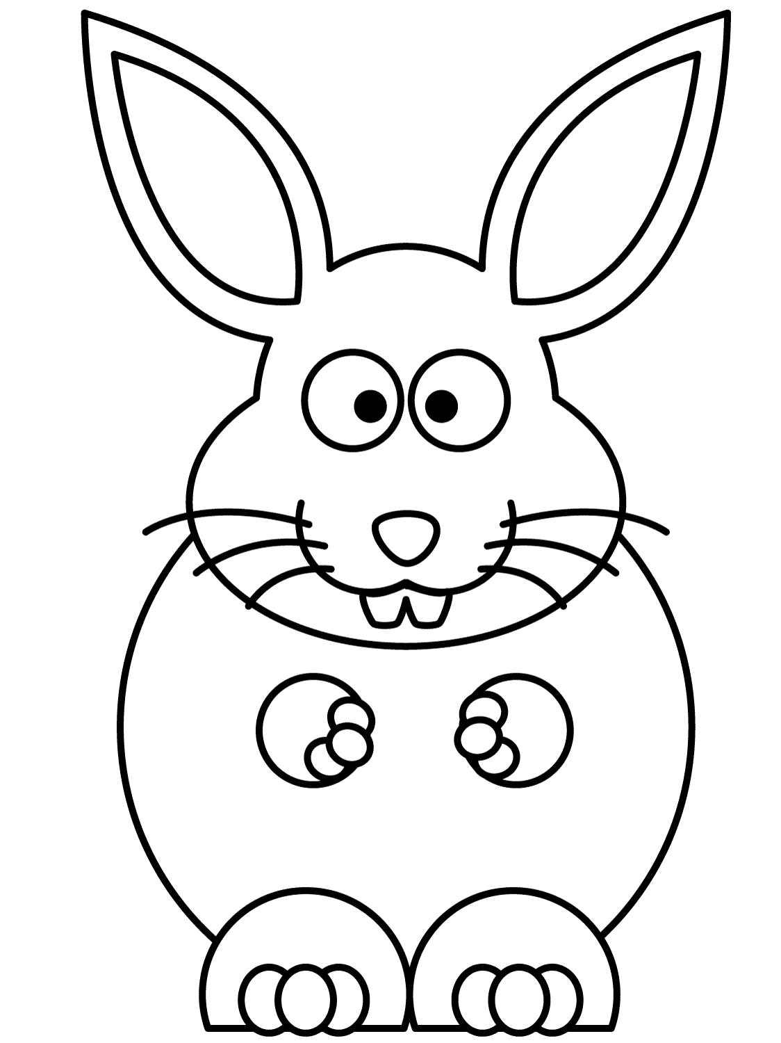Coloriage Un Gros Lapin Qui Adore Le Chocolat - Lapin à imprimer