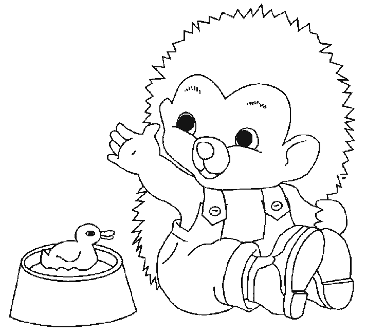 Coloriage Un Hérisson Et Un Canard - Hérisson à imprimer