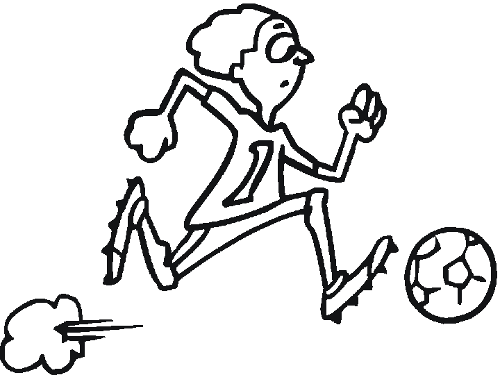Coloriage Un Joueur De Foot Qui Court - Football à imprimer