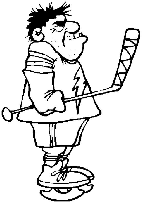Coloriage Un Joueur De Hockey Sur Glace Pas Commode - Hockey à imprimer