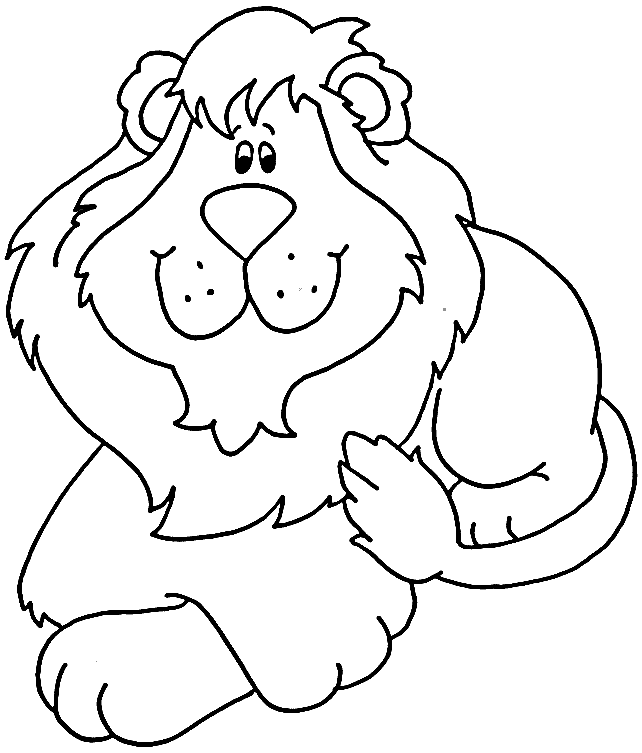 Coloriage Un Lion Avec Les Pattes Croises - Lion à imprimer