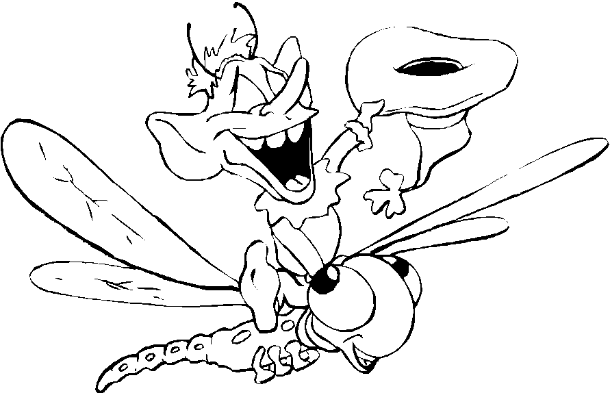 Coloriage Un Lutin Sur Le Dos D'Une Libellule - Libellule à imprimer