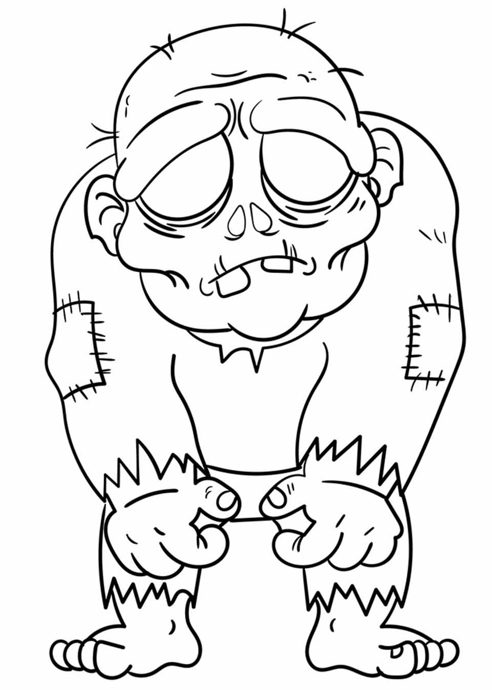Coloriage Un Mort Vivant Zombie - Zombie à imprimer