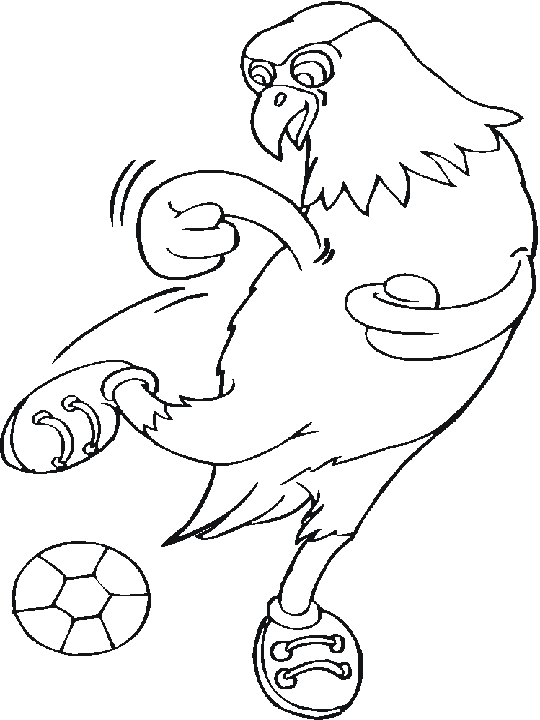 Coloriage Un Oiseau Qui Joue Au Foot - Football à imprimer