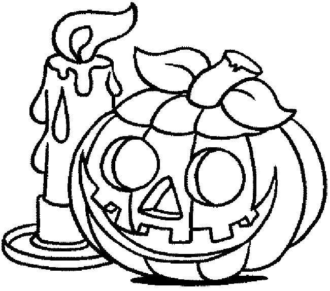 Coloriage Une Bougie Et Une Citrouille D'Halloween - Halloween citrouille à imprimer