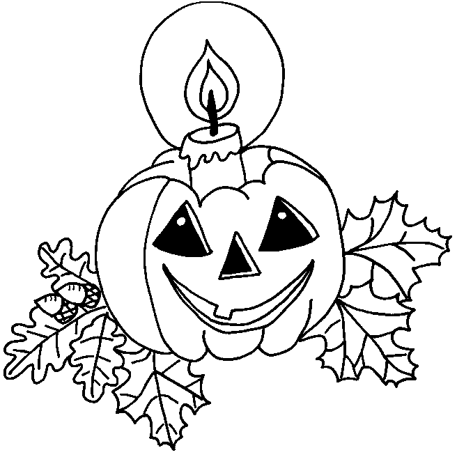 Coloriage Une Bougie Sur La Citrouille D'Halloween - Halloween citrouille à imprimer