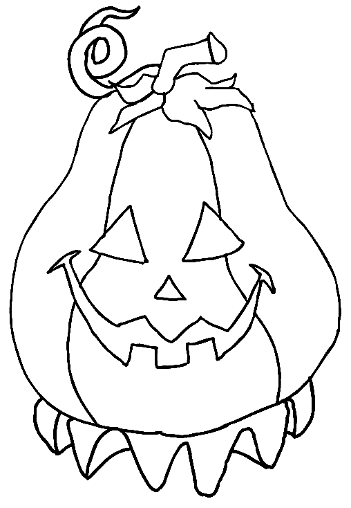 Coloriage Une Citrouille D'Halloween En Forme De Poire - Halloween citrouille à imprimer