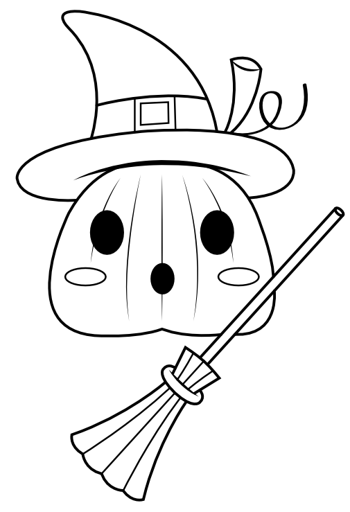 Coloriage Une Citrouille Se Prend Pour Une Sorcière Halloween - Halloween sorciere à imprimer