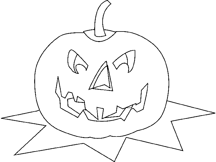 Coloriage Une Citrouille Sur Une Étoile - Halloween citrouille à imprimer