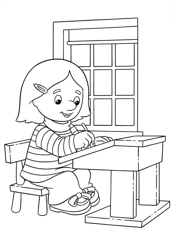 Coloriage Une Étudiante École - École à imprimer