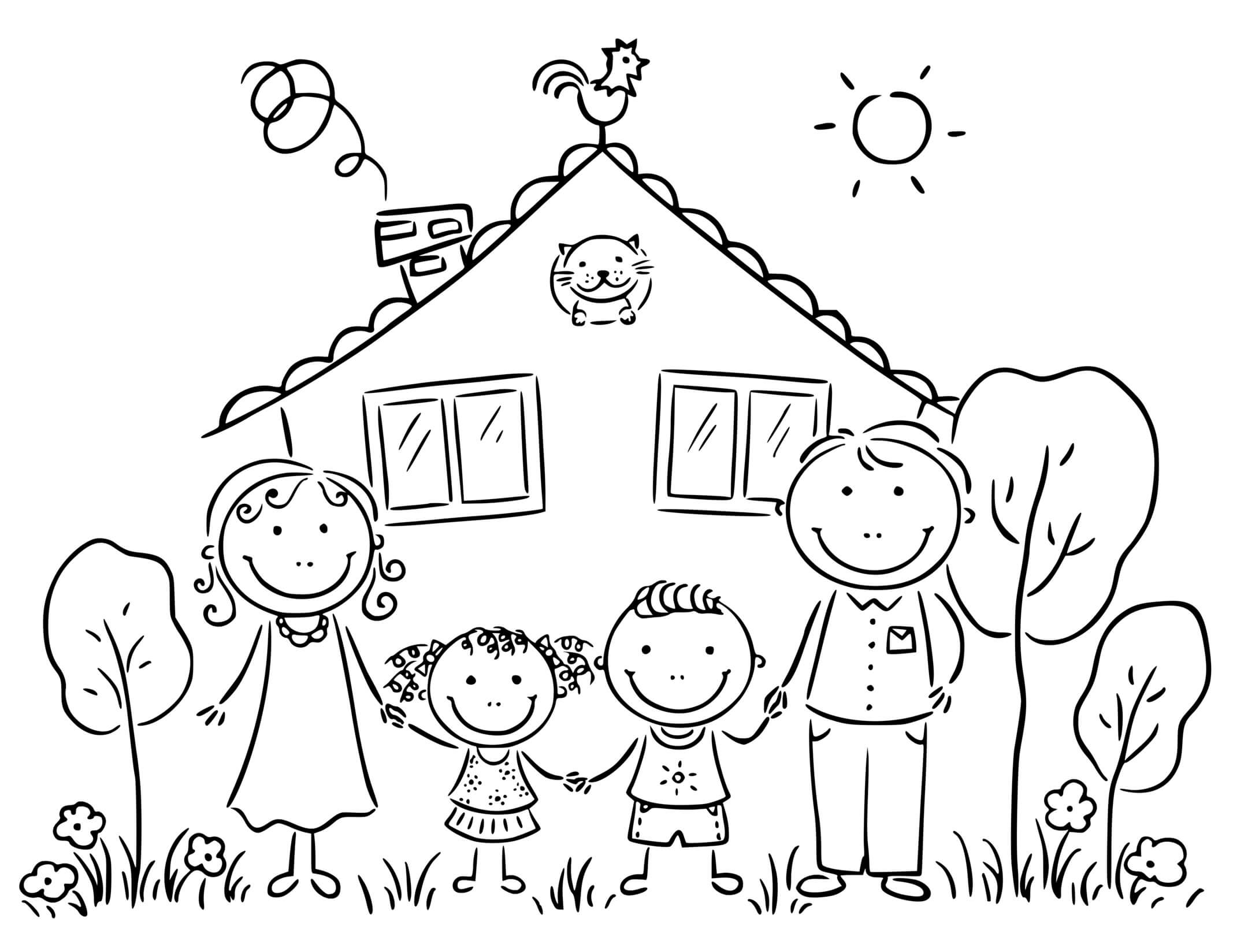 Coloriage Famille