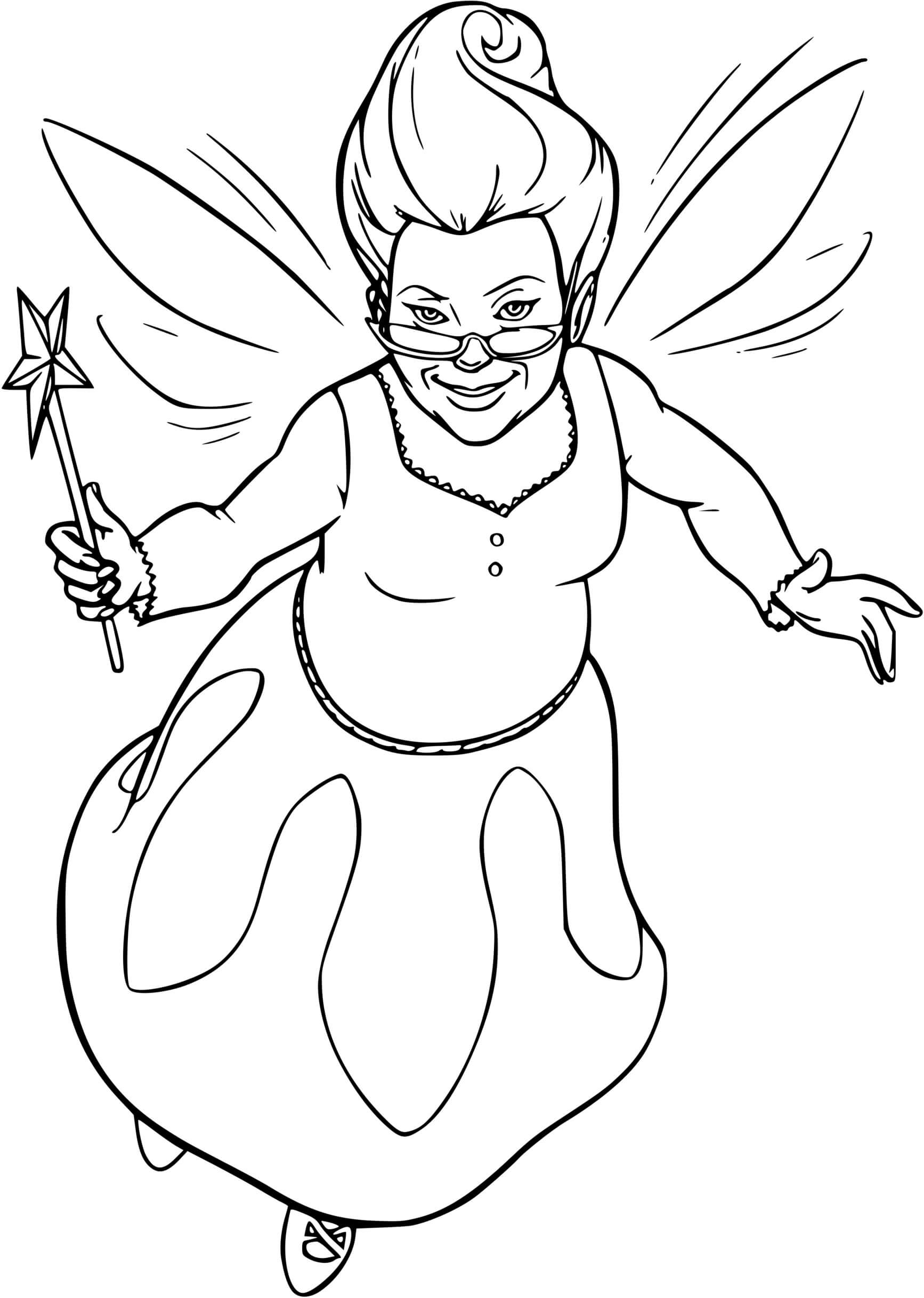 Coloriage Une Fée - Shrek à imprimer