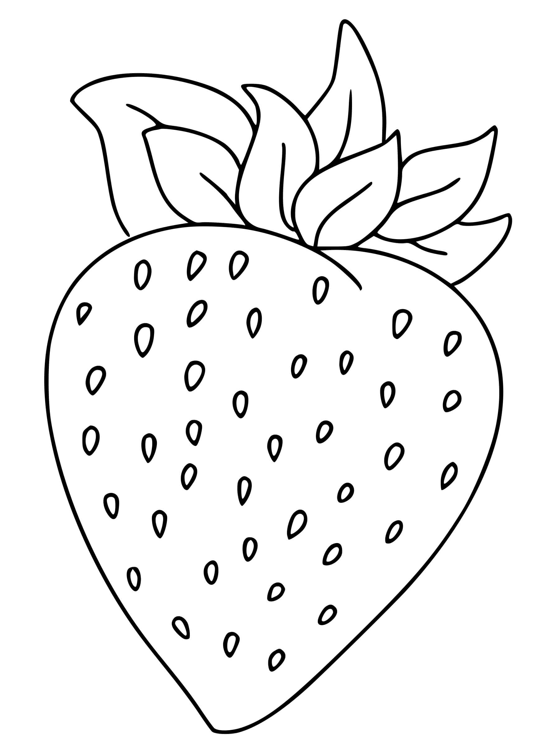 Coloriage Une Fraise - Maternelle à imprimer