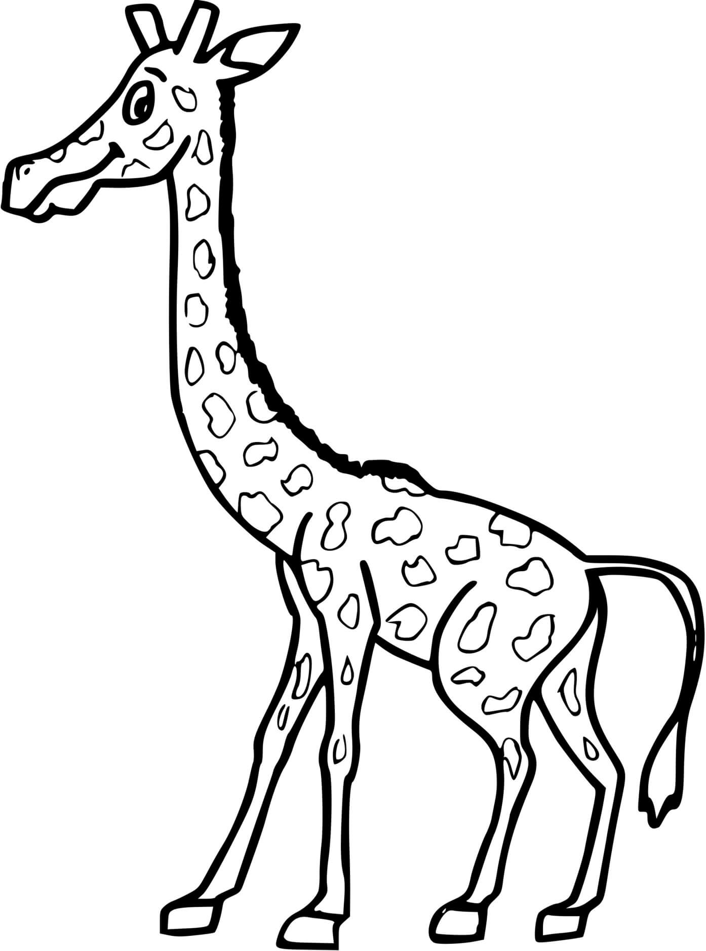 Coloriage Une Grande Girafe - Girafe à imprimer