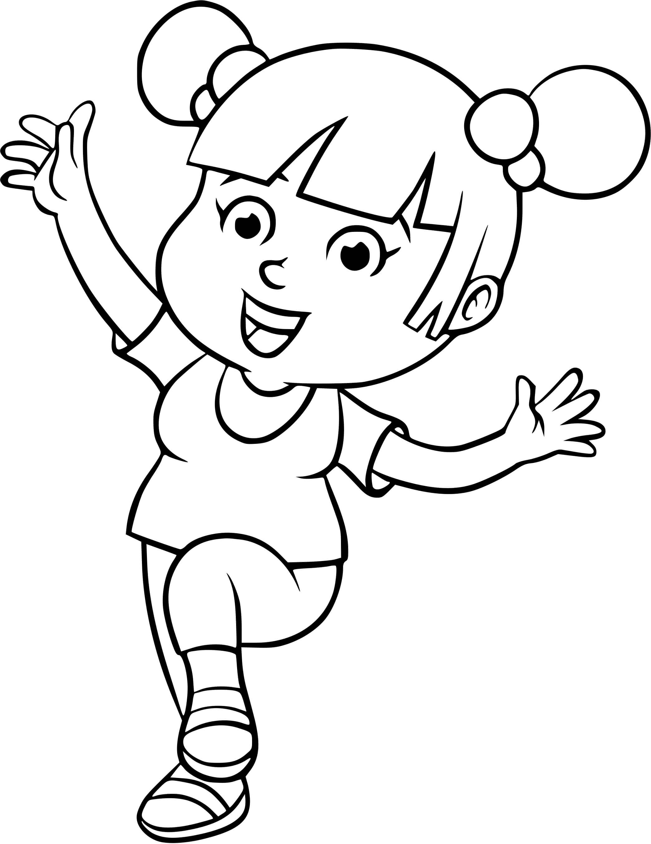 Coloriage Une Petite Fille Fait Du Sport Pour Etre En Sante - Enfants à imprimer