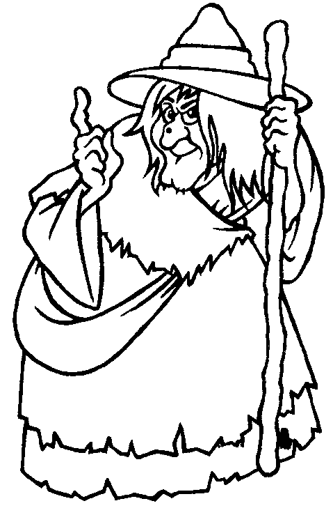 Coloriage Une Petite Sorcière Avec Son Baton - Halloween sorciere à imprimer