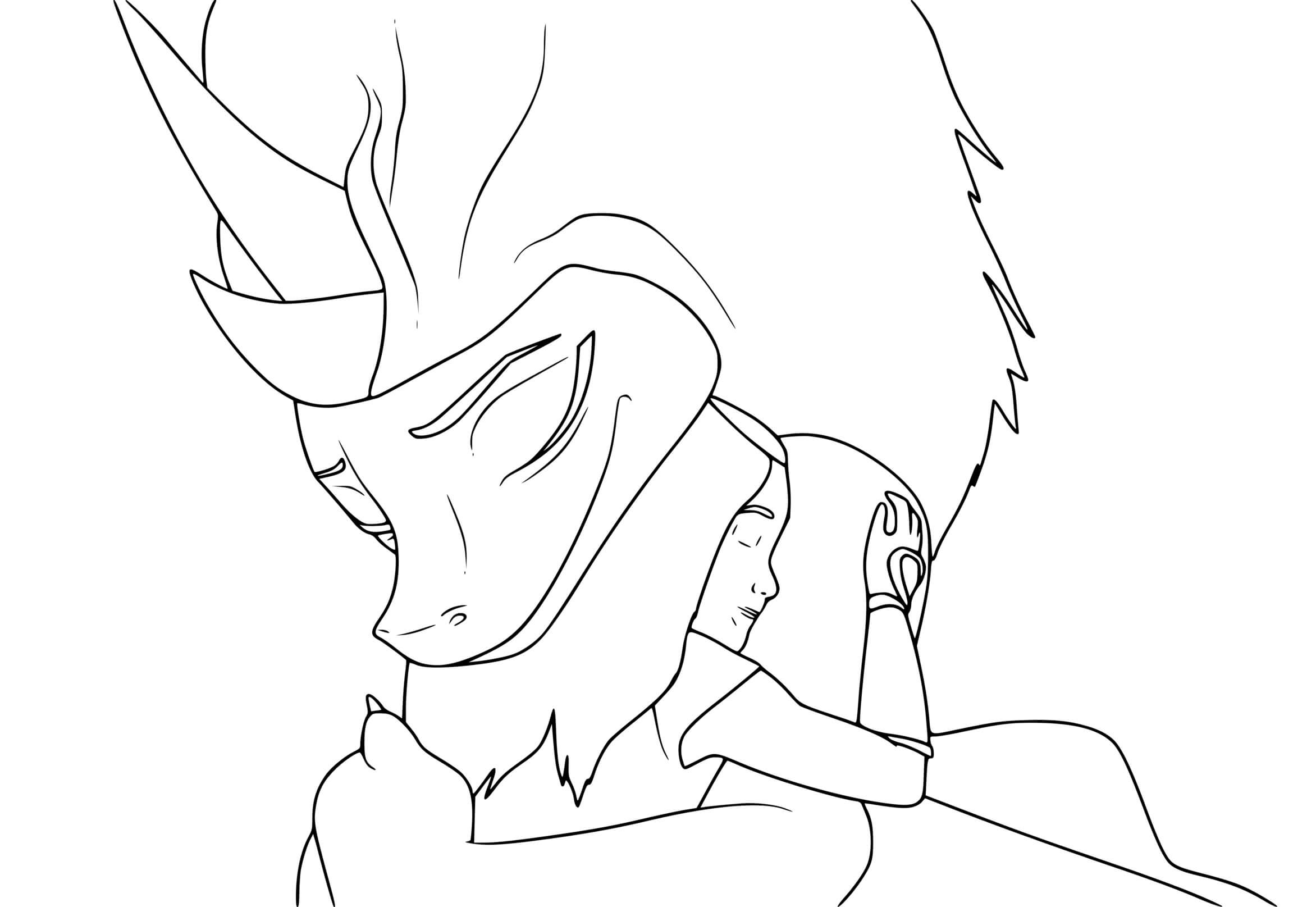 Coloriage Une Relation De Confiance Entre Raya Et Sisu - Raya et le Dernier Dragon à imprimer