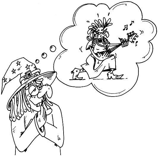 Coloriage Une Sorcière Qui Rêve De Devenir Une Star Du Rock - Halloween sorciere à imprimer