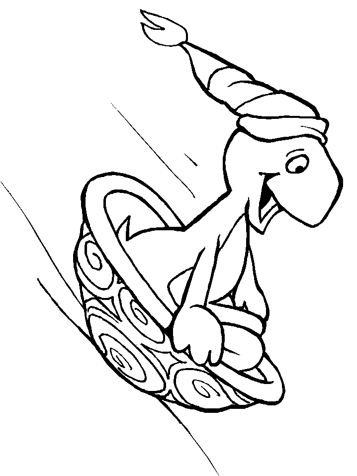 Coloriage Une Tortue Fait De Luge - Animaux à imprimer
