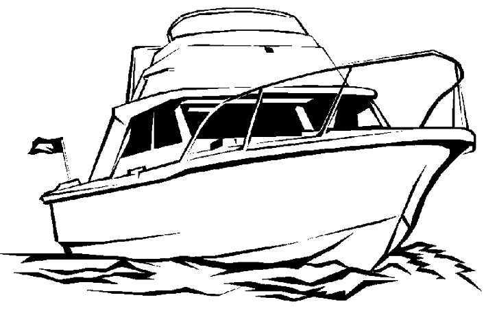 Coloriage Une Vedette A La Mer - Bateau à imprimer