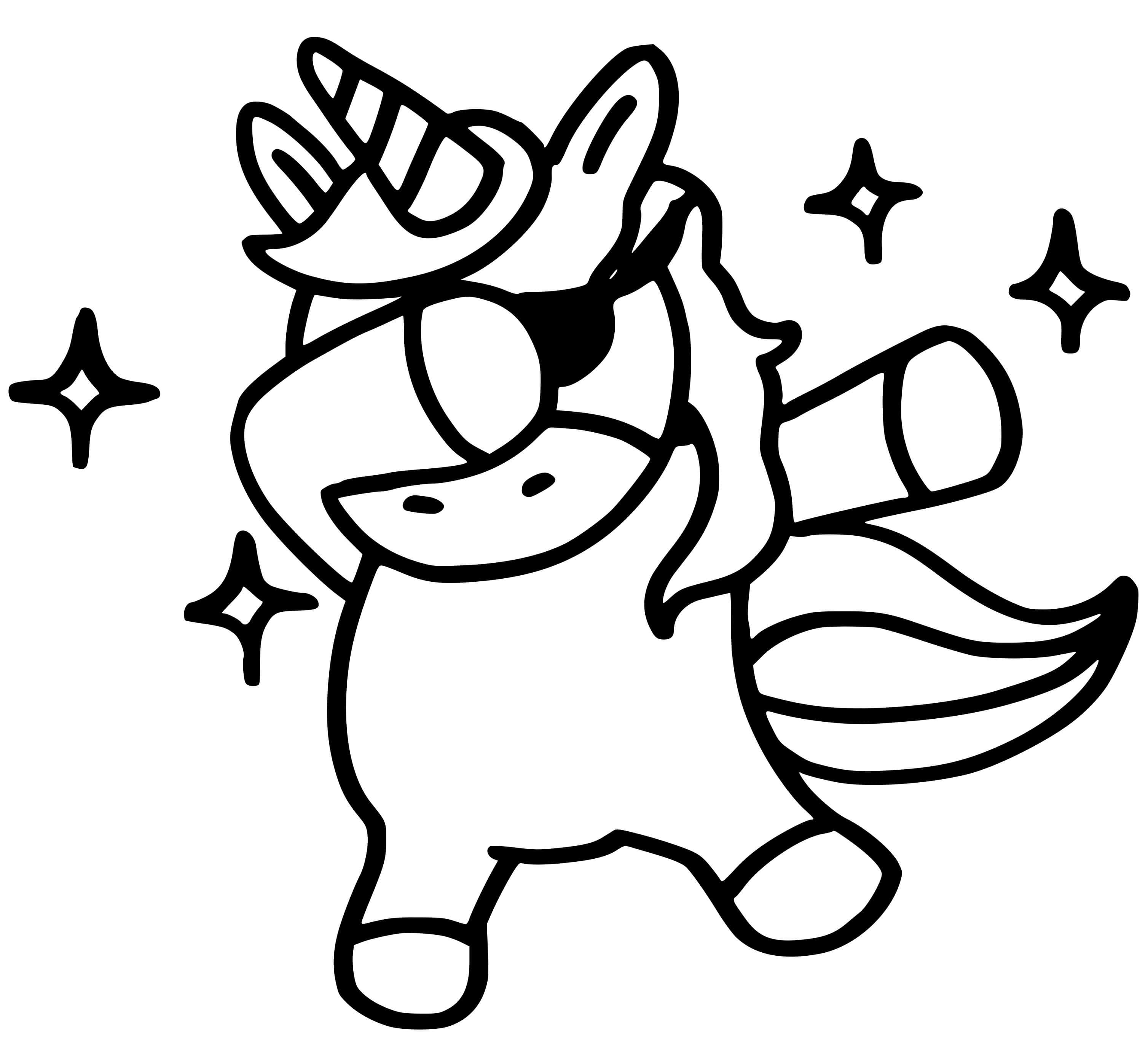 Coloriage Unicorn Emoji Dab - Licorne à imprimer