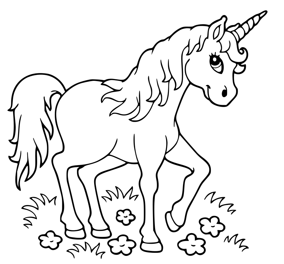 Coloriage Unicorn Mythical Beast - Licorne à imprimer