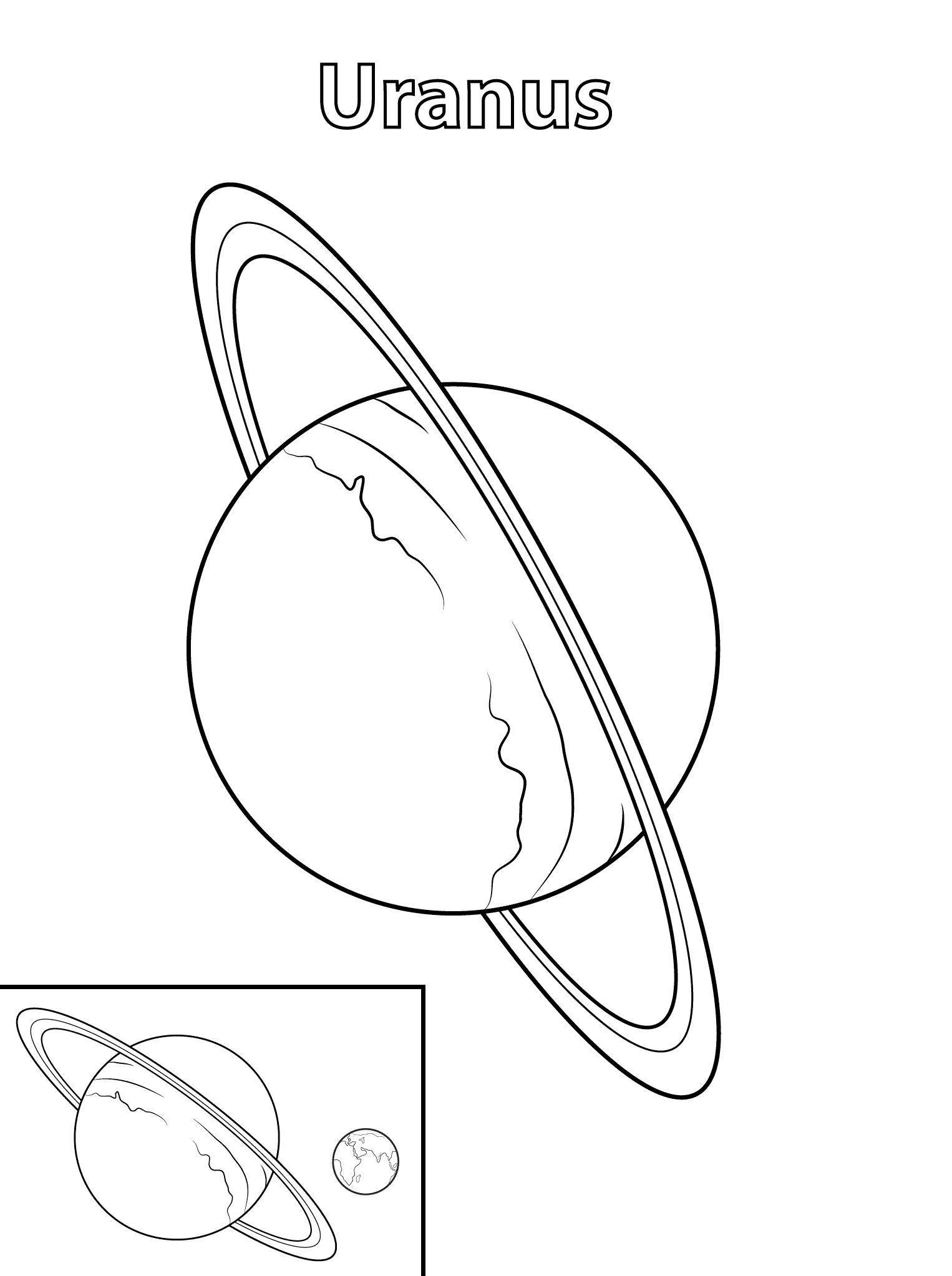 Coloriage Uranus Planète - Planète à imprimer