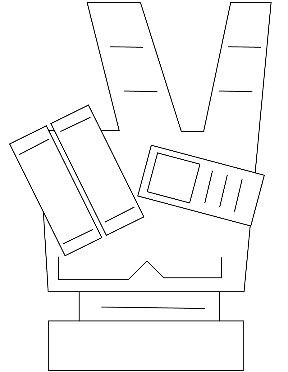 Coloriage V Sign Peace - Paix à imprimer