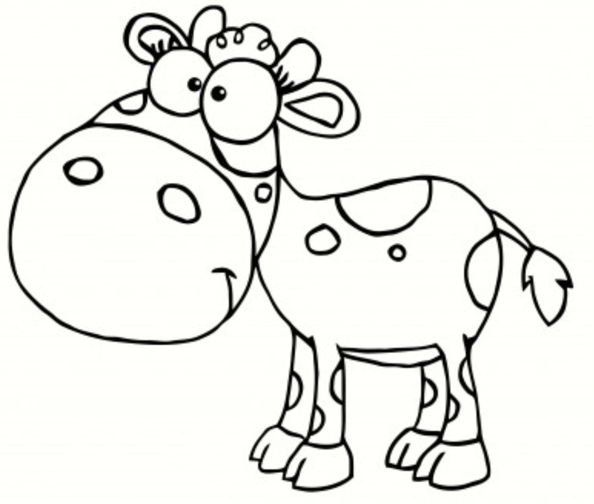 Coloriage Vache Animaux De La Ferme Rigolo - Animaux de la ferme à imprimer