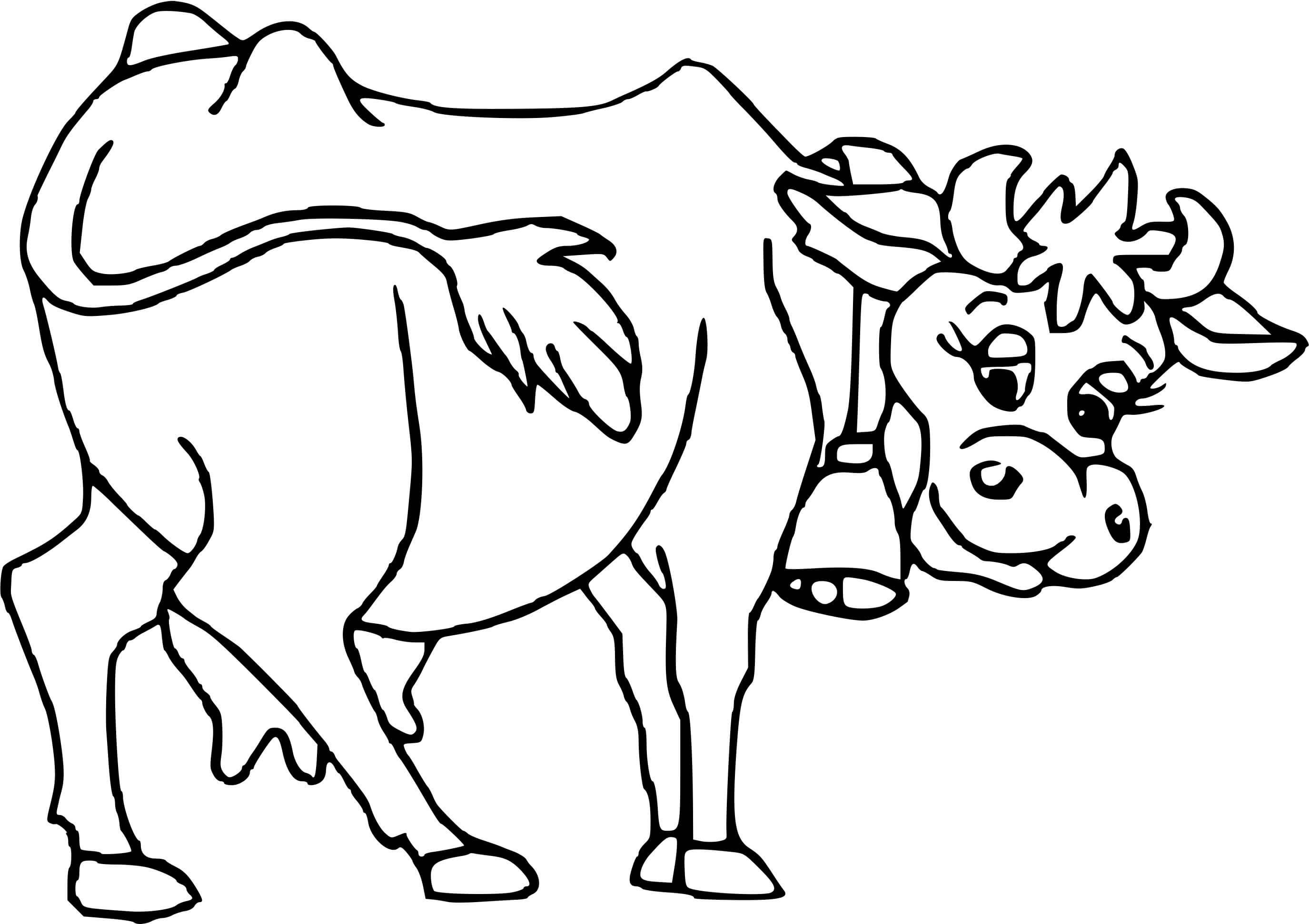 Coloriage Vache Avec Cloche - Vache à imprimer