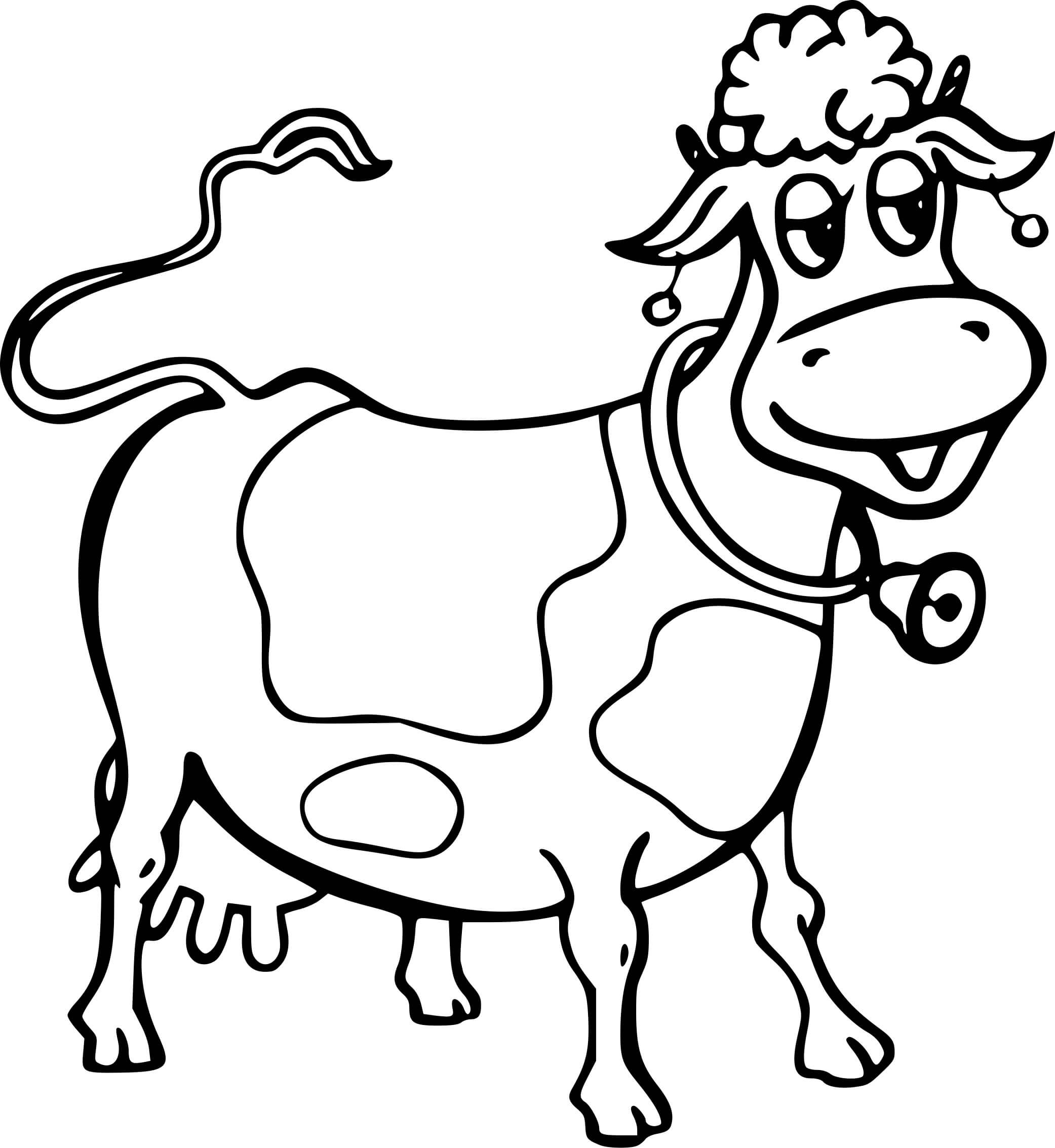 Coloriage Vache Avec Une Cloche - Vache à imprimer
