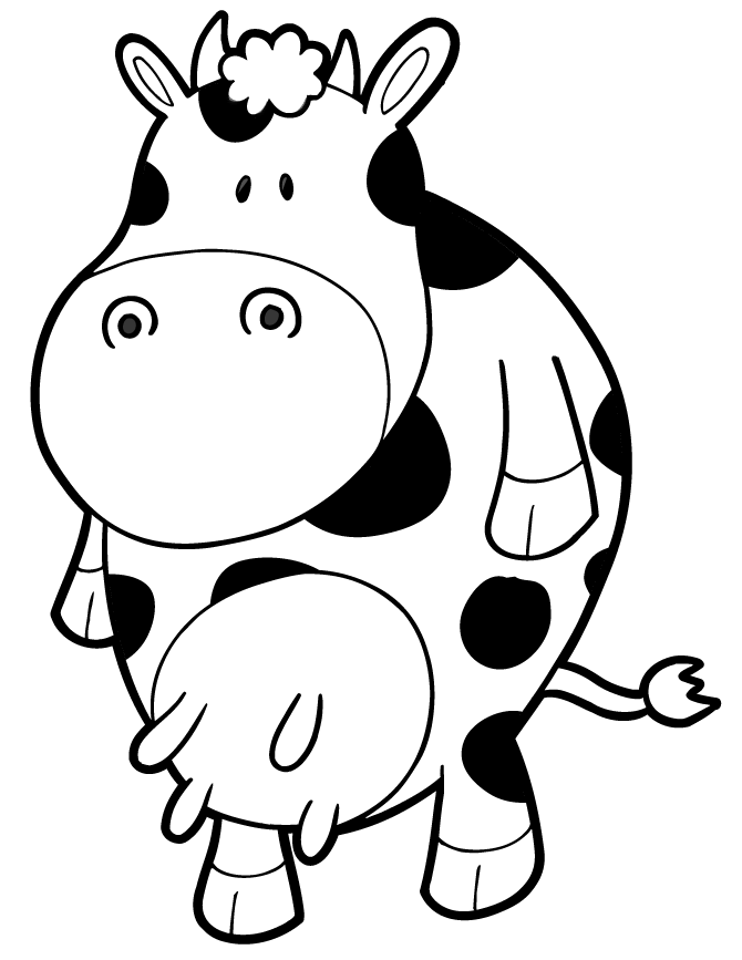 Coloriage Vache Debout Rigolo - Vache à imprimer