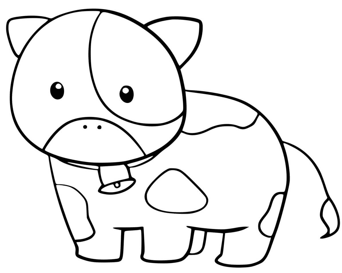 Coloriage Vache Facile Maternelle - Vache à imprimer